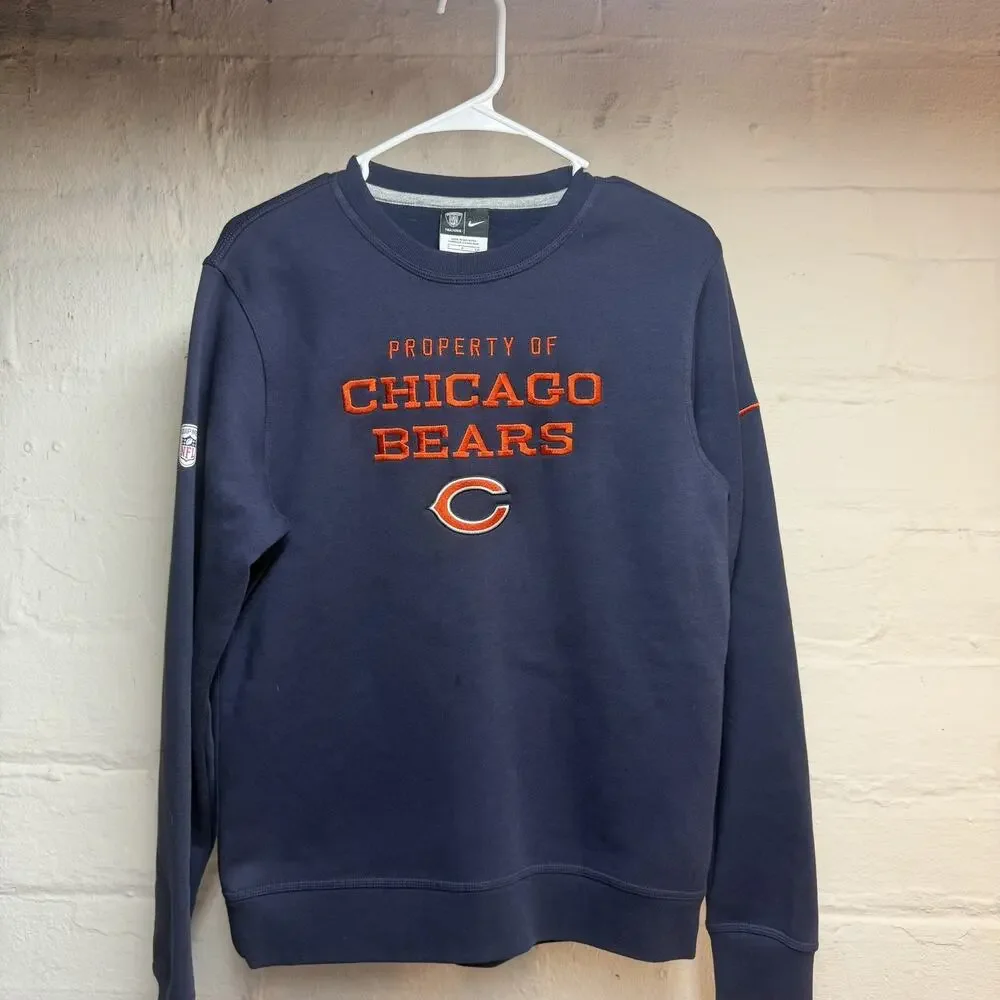 VTG Nike Chicago Bears Property Of Crewneck Sweatshirt Navy Mens S